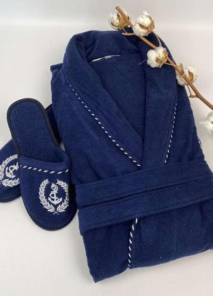 Халат мужской maison d'or michel sailing navy blue s