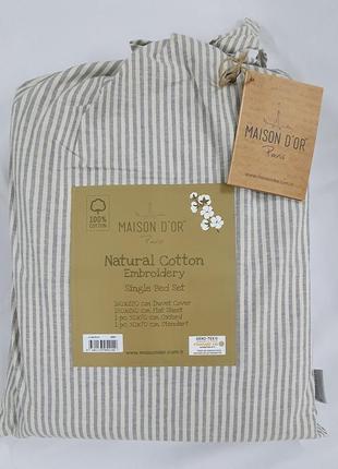 Постельное белье maison d'or ранфорс полоска 160х220 lines stripes grey