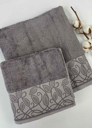 Набор полотенец 2 шт rojda антрацит в фирменной коробке