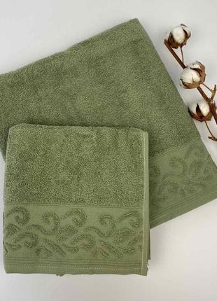 Набір рушників 2 шт sila зелений у фірмовій коробці