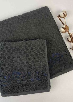 Набор полотенец 2 шт kurde черный в фирменной коробке