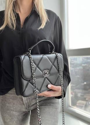 Сумка чорна в стилі briefcase chanel