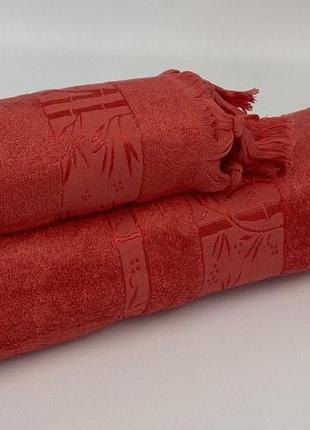 Набор бамбуковых полотенец cottonize 2шт cod306 красный
