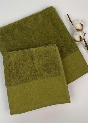 Набір рушників 2 шт yagmur зелений у фірмовій коробці