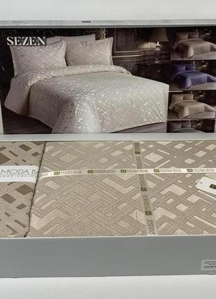 Покривало moda box 240х260 з наволочками sezen bej