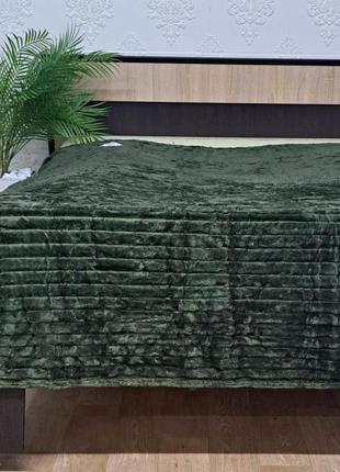 Покривало велюр 180х200 зелений (615)