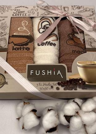 Набор кухонных полотенец fushia 3шт 30х50 coffee