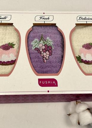 Набір кухонних рушників fushia 3 шт 40х60 yzum