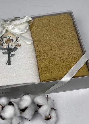 Набор махровых полотенец tango 50x90 white-yellow