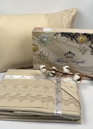 Постельное белье maison royale ранфорс 200x220 isabel kahve