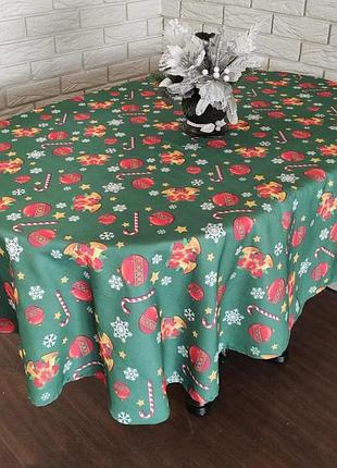 Скатертина "print" sagol 160х220 ovale новорічна yesil