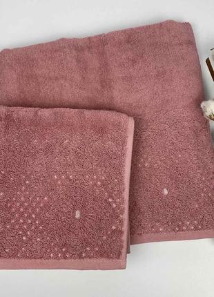 Набір рушників 2 шт vip pautina рожевий