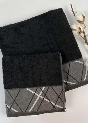 Набор полотенец 2шт silan черный в фирменной коробке