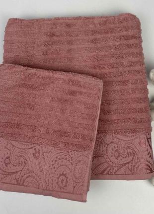 Набір рушників 2 шт mekhendi рожевий у фірмовій коробці