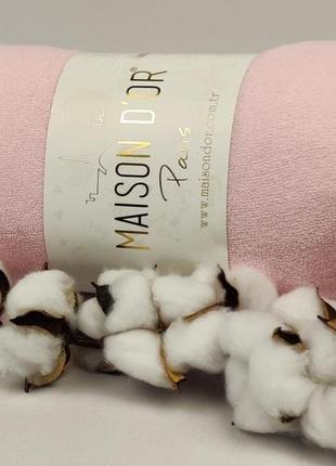 Простирадло на гумці 100x200 махра з наволочками maison dor pink