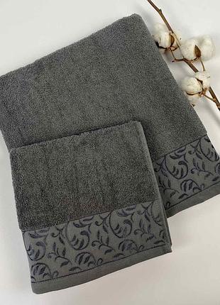 Набір рушників 2 шт. helen сірий у фірмовій коробці