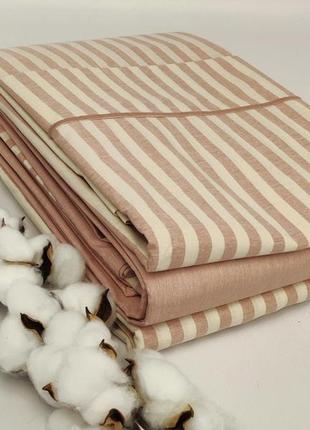 Постільна бельє maison d'or ранфорс смужка 160х220 lines thick rose