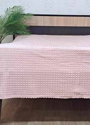 Покрывало велюр без упаковки 180х220 пудровый (1627)