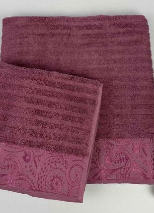 Набор полотенец 2 шт mekhendi фиолетовый в фирменной коробке