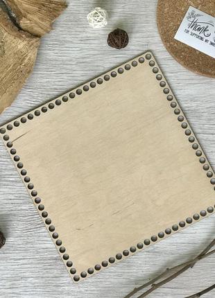 Квадратне фанерне денце для в'язання 22 см, дерев'яне дно з фанери для корзини