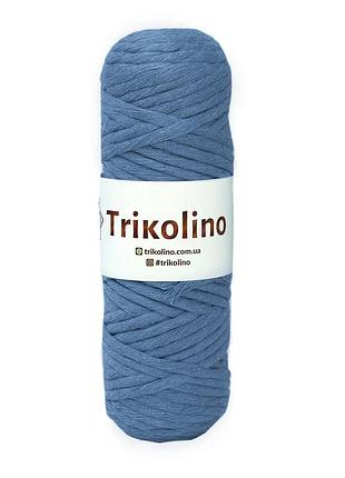 Хлопковый шнур trikolino для макраме, 250 г, 60 м, 4-6 мм, цвет темно-голубой