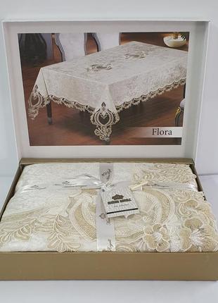 Скатерть велюр maison royale 160x220 flora cream