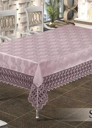 Скатерть с кружевом maison royale 160x220 susanne powder