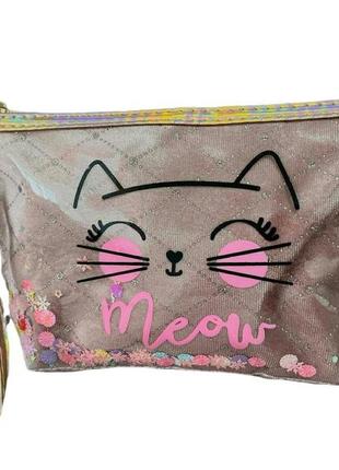 Косметичка жіноча пудрова "meow" #11653-2 (23*14*6см)