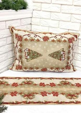 Набір новорічний доріжка 35х145 + наволочка 50х70 st-135 v2 в коробці *