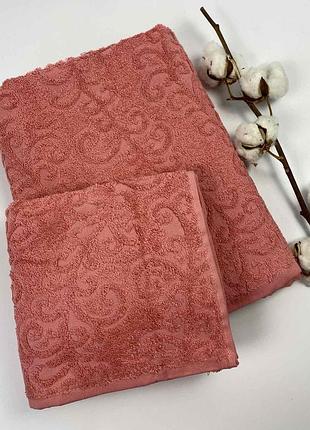 Набор полотенец 2 шт tislim розовый в фирменной коробке