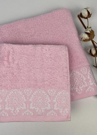 Набор полотенец cottonize 2 шт cod101 розовый в фирменной коробке