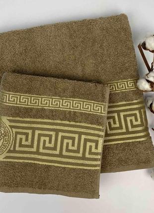 Набор полотенец cottonize 2 шт cod307 светло-коричневый в фирменной коробке