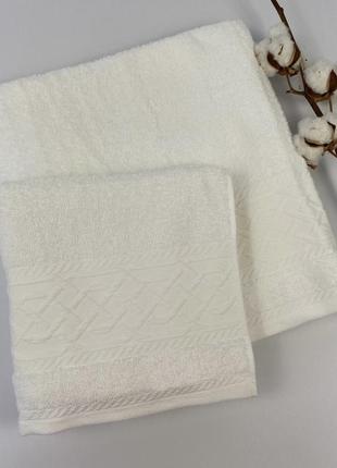 Набор полотенец 2 шт trella молочный в фирменной коробке