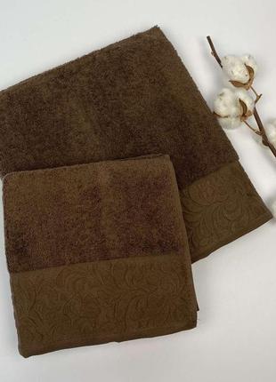 Набір рушників 2 шт yagmur коричневий у фірмовій коробці