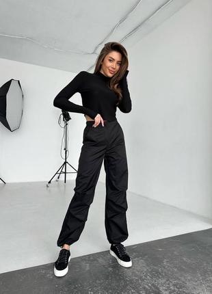 Женские для женщин стильные классные классические удобные повседневные модные брюки брюки брючины карго черные2 фото