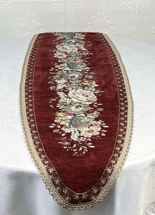 Доріжка sagol велюр ov 40х140 st 128 bordo