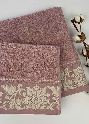 Набір рушників cottonize 2 шт. cod 105 рожевий у фірмовій коробці