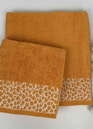 Набір рушників cottonize 2 шт. cod151 жовтий у фірмовій коробці
