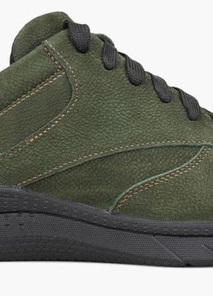 Кроссовки низкие женские  зелёные натуральный нубук украина  cliford - размер 37 (24 см)  (модель: