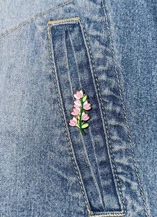 Значок / пены металлический нежный цветок в розовых тонах2 фото