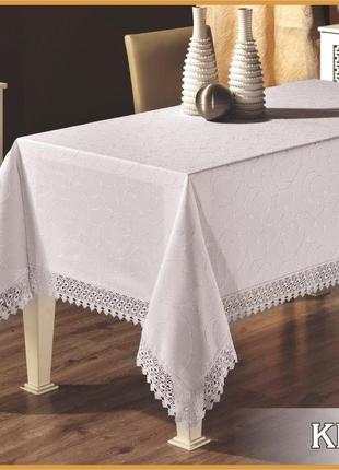 Скатертина мереживо maison royale 160x300 kdk cream
