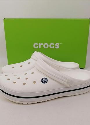 Crocs crocband крокси сабо унісекс усі розміри у наявності white білі