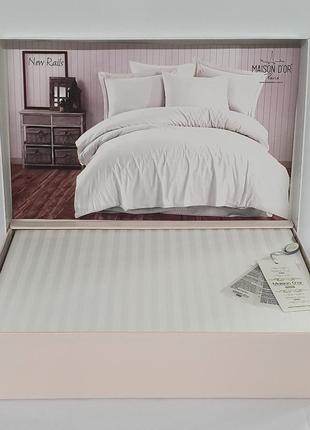Постельное белье maison d'or сатин страйп 160х220 rails white