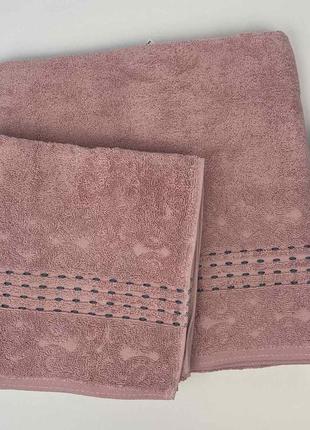 Набор полотенец ае 2 шт nitka грязная роза в фирменной коробке
