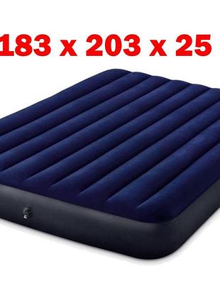 Надувний матрац intex 64755, 183 х 203 х 25 см двомісний велюровий інтекс для сну для дому