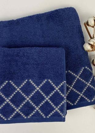 Набор полотенец cottonize 2 шт cod141 синий в фирменной коробке