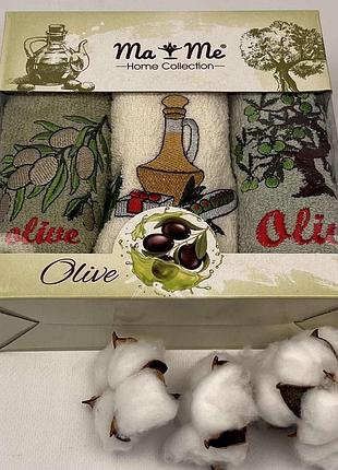 Набор полотенец ma me 3шт 30x50 olive set