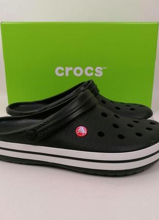 Чоловічі крокси сабо crocs crocband clog black чорні1 фото