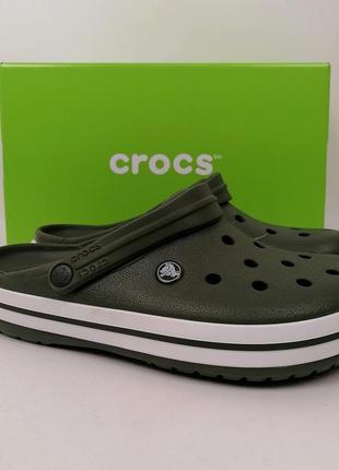 Новинка! чоловічі крокси сабо crocs crocband clog army green хакі