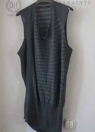 Платье-туника allsaints gray mai sleeveless dress оригинал3 фото